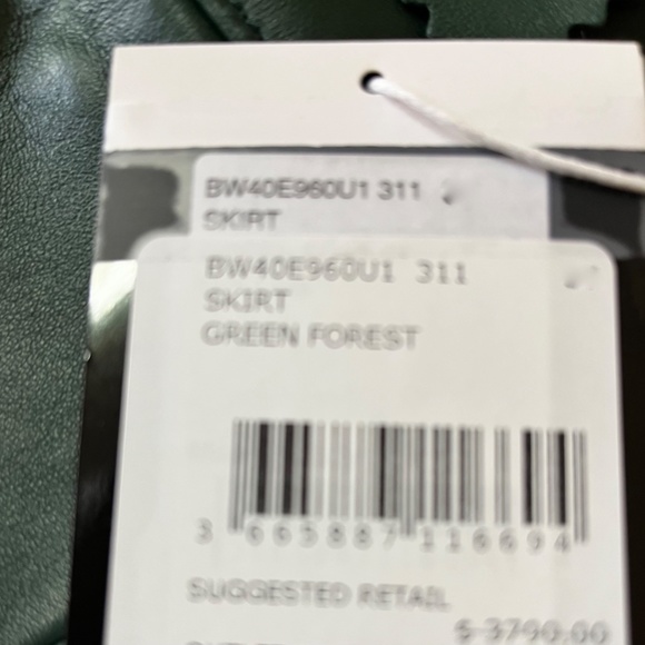 GIVENCHY NWT $3790. FOREST GREEN LEATHER PENCIL SKIRT S 2 RUNWAY - Picture 8 of 9